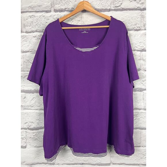 Catherines Suprema Womens 3X Preppy Classic Nautical Layered Look T Shirt Top - Picture 3 of 14